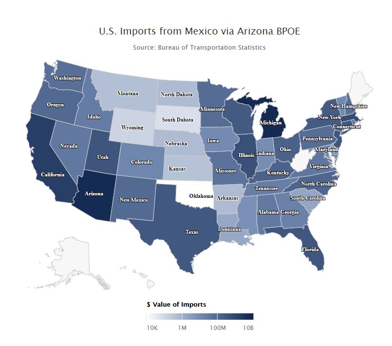Arizona Ports Matter Are Vital Link to Trade with Mexico MAP AZ